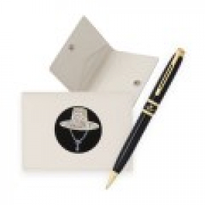 외국인 선물 갓 나전 한지가죽 카드지갑 아이보리 고급 금장 유성 볼펜