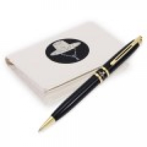 비즈니스 선물 고급 금장 볼펜 갓 나전 한지가죽 명함지갑 아이보리