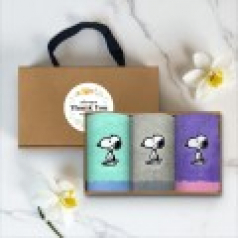 송월타올 스누피 스플릿 핸드타올 핸들패키지 3매입 세트