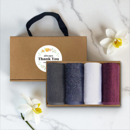 송월타올 솔리드 핸드타올 핸들패키지 4매입 세트 #3