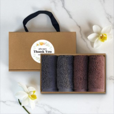 송월타올 딥컬러 핸드타올 핸들패키지 4매입 세트 #2