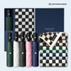 코튼클라우드 호텔수건 뱀부 혼방 타일드 1P + UV차단 완전자동 심플온 암막 3단 양우산 세트