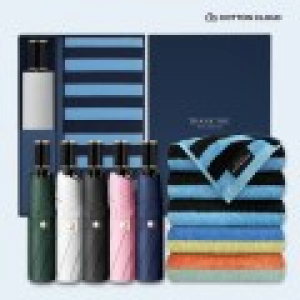 코튼클라우드 호텔수건 뱀부 혼방 라인드 1P + UV차단 수동 심플온 암막 3단 양우산 세트