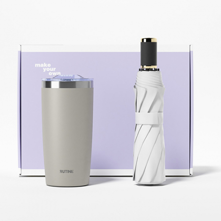 루티네 선물세트 모던 수동 3단 우산+아이언 베이직 텀블러 #3