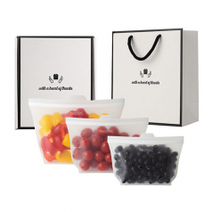 웰세스 실리콘지퍼백3종세트 다회용 다용도 실리콘 저피백