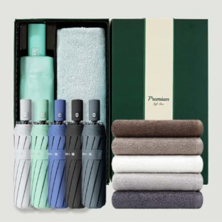 원터치 12k 더블살대 3단자동 암막양우산+송월타올뉴컬러무지150g 우산타올 선물세트 #2