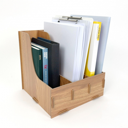 올지 우드 파일꽂이 파일함 3단 서류 박스 파일 꽂이 A4 개폐형 거치대 #7