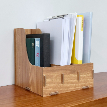 올지 우드 파일꽂이 파일함 3단 서류 박스 파일 꽂이 A4 개폐형 거치대 #3