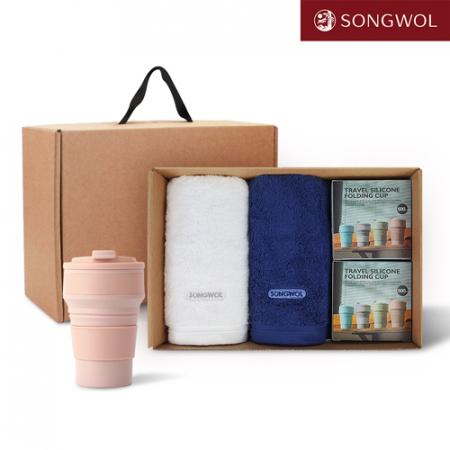 [송월타올] 리빙 기프트세트 34 송월 40수포인트타올 200g 2P + 실리콘텀블러500ml 2P #3