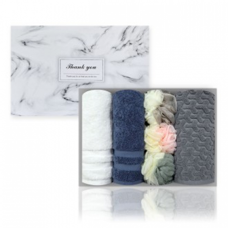 포레스트 르블랑 선물세트 40수220g 2매 + 샤워볼 3개 + 면 발매트 1장 #2