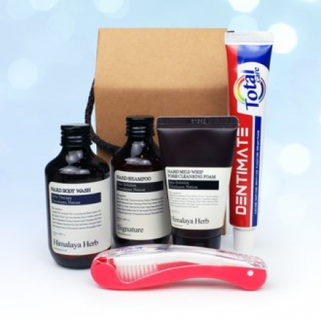 Nard 여행용5종세트 샴푸+바디워시+클렌징폼+크리오 덴티메이트 치약+고급형 접이식 칫솔+끈케이스 #2