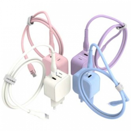 로랜텍 파스텔 PPS 초고속 C타입 충전기 C to C 케이블세트 (1.2m / 2.4m) #2