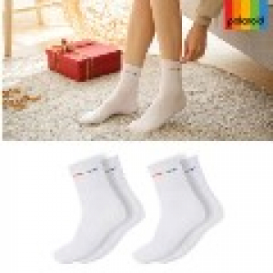폴라로이드 여성 중목 양말 2p