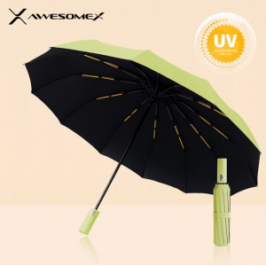 어썸엑스 UV차단 3단 완전자동 암막 파스텔 튼튼한 프리미엄 양우산 (UPF50+) 그린 // 인쇄배송무료