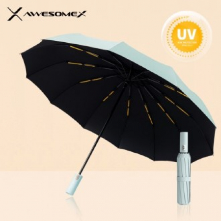 어썸엑스 UV차단 3단 완전자동 암막 파스텔 튼튼한 프리미엄 양우산 (UPF50+) 민트 // 인쇄배송무료 #2