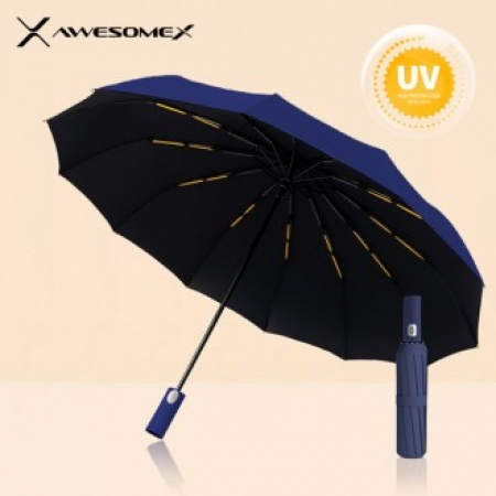 어썸엑스 UV차단 3단 완전자동 암막 파스텔 튼튼한 프리미엄 양우산 (UPF50+) 네이비 // 인쇄배송무료 #2