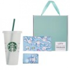 스타벅스 리유저블 콜드컵 709ml + 시나모롤나염세면 타올 수건 기프트 세트