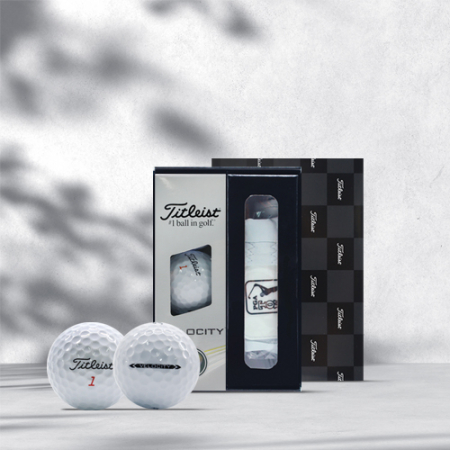 타이틀리스트 벨로시티  3구 PGA  골프공 양피 장갑 선물세트 #3