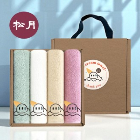 [송월타올] 아이스크림 타올 핸들 패키지 4매입 세트 NO.2 #2