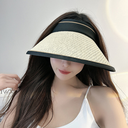 자외선차단 라탄 돌돌이선캡 썬캡 선캡모자 썬캡모자 라탄모자 라탄선캡 인쇄제작가능 #9