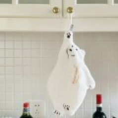 걸이형 베어 극세사 핸드타월 주방 수건
