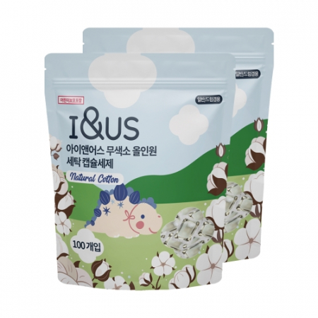 아이앤어스 무색소 올인원 캡슐 세탁세제 100개입 네츄럴코튼향 #3