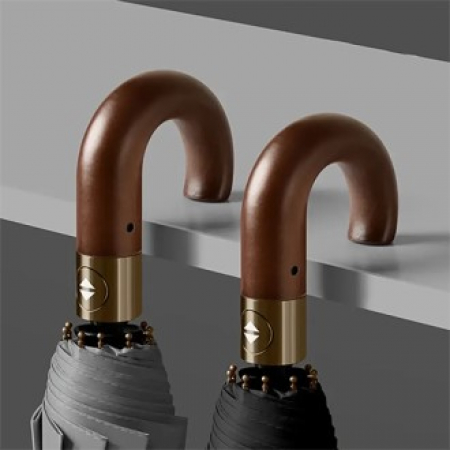 216 우드핸들 클래식 자동 폴딩 우산 #2