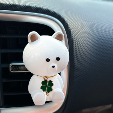 리본포장무료, 네잎클로버 곰돌이 차량용방향제 #5