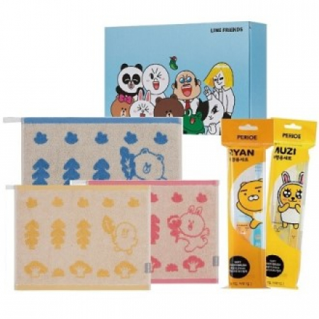 라인프렌즈 선염핸드수건+카카오프렌즈 여행용치약칫솔 #2