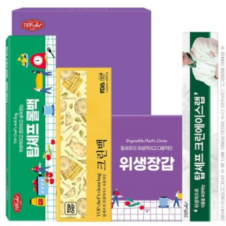 탑셰프 롤백100매 크린백 랩20m 정사각위생장갑(4종) #2