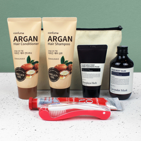 나드 NARD 클렌징폼+바디워시 + 과일나라 아르간 샴푸+컨디셔너 + 크리오 쿨맥스치약 + 접이식칫솔 #3