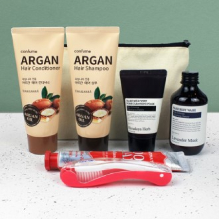 나드 NARD 클렌징폼+바디워시 + 과일나라 아르간 샴푸+컨디셔너 + 크리오 쿨맥스치약 + 접이식칫솔 #2