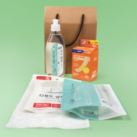 참그린 식물설거지 주방세제 290ml+리필 300ml +  다용도 앞치마 2매 + 정품 대일밴드 80매 #2