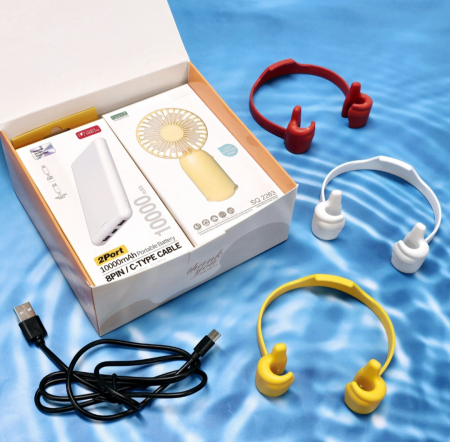 보조배터리 10000mAh+ 냉각 쿨 선풍기+ C타입 케이블+거치대 #3