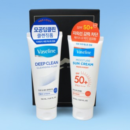 바세린 모이스처 썬크림 페이스앤바디 + 딥클린 클렌징폼 + 종이케이스 #2