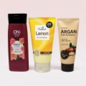 LG온더바디 퍼퓸 바디워시+레몬 클렌징폼 + 과일나라 아르간 샴푸 + 종이케이스