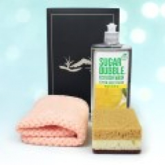 폭신 핸드타올 + 슈가버블 주방세제 280ml + 떡수세미 + 종이케이스