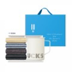 스타벅스 시그니처 데비 473ml 호텔핸드타올 1P 색상랜덤 손잡이 기프트박스 세트