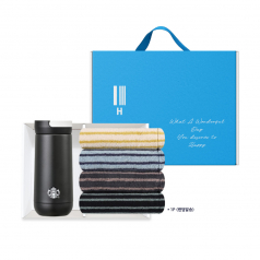 스타벅스 시그니처 나수 텀블러 355ml 호텔핸드타올 1P 색상랜덤 손잡이 기프트박스 세트