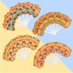 큐티 카피바라 접이식 부채 P2524