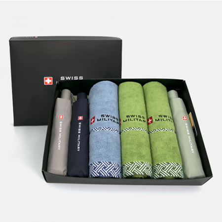 스위스밀리터리 친환경 3단완전자동 세이프티+3단수동 우산 2P+160g타올 3P 세트 소형 #3