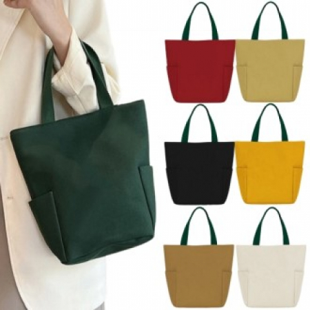 다온 사이드포켓 캔버스에코백 똑딱이 베이직에코백 미니에코백 #2