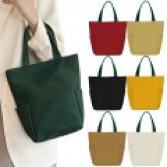 다온 사이드포켓 캔버스에코백 똑딱이 베이직에코백 미니에코백