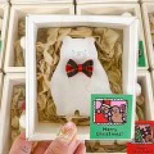 답례품 화이트 베이지 곰돌이 수제비누 주문제작 핸드메이드