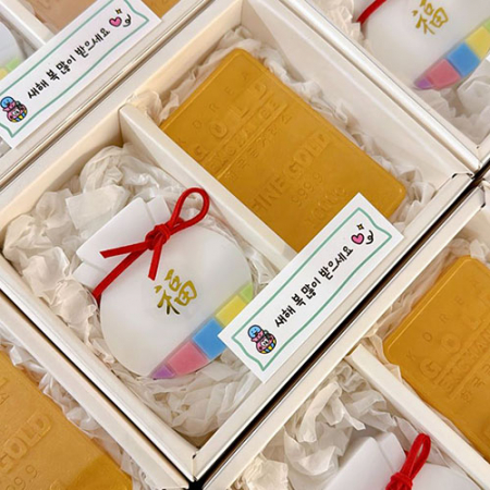 답례품 복주머니 골드바 수제비누 2구세트 주문제작 핸드메이드 #3