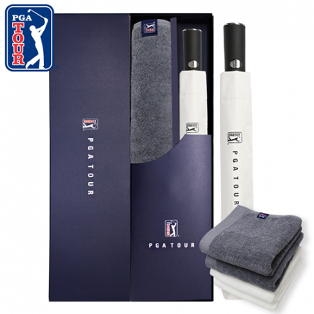 PGA 2단자동 암막 우양산 + 260g코마사타올세트 #3