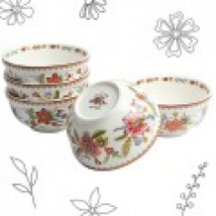 달리아꽃 면기5P 세트, 엠보싱+입체+금박디자인