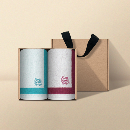 [송월타월] 스윗홈35 고리 핸드타올 2매 크라프트세트 #3