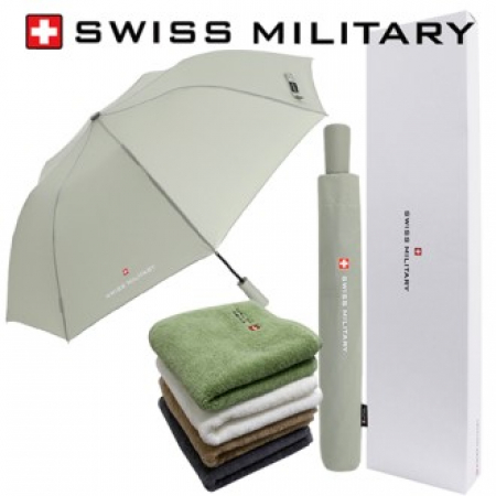 스위스밀리터리 친환경 2단자동 우산+180g코마사타올 세트 #2