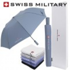스위스밀리터리 친환경 2단자동 우산+140g면사타올 세트